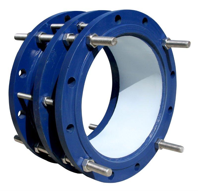 Blue epoxy coated ductile iron flange adapter